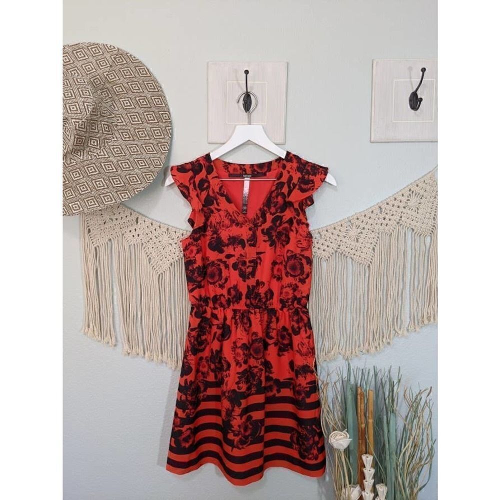 Kensie Bright Pop Color Red Dress
